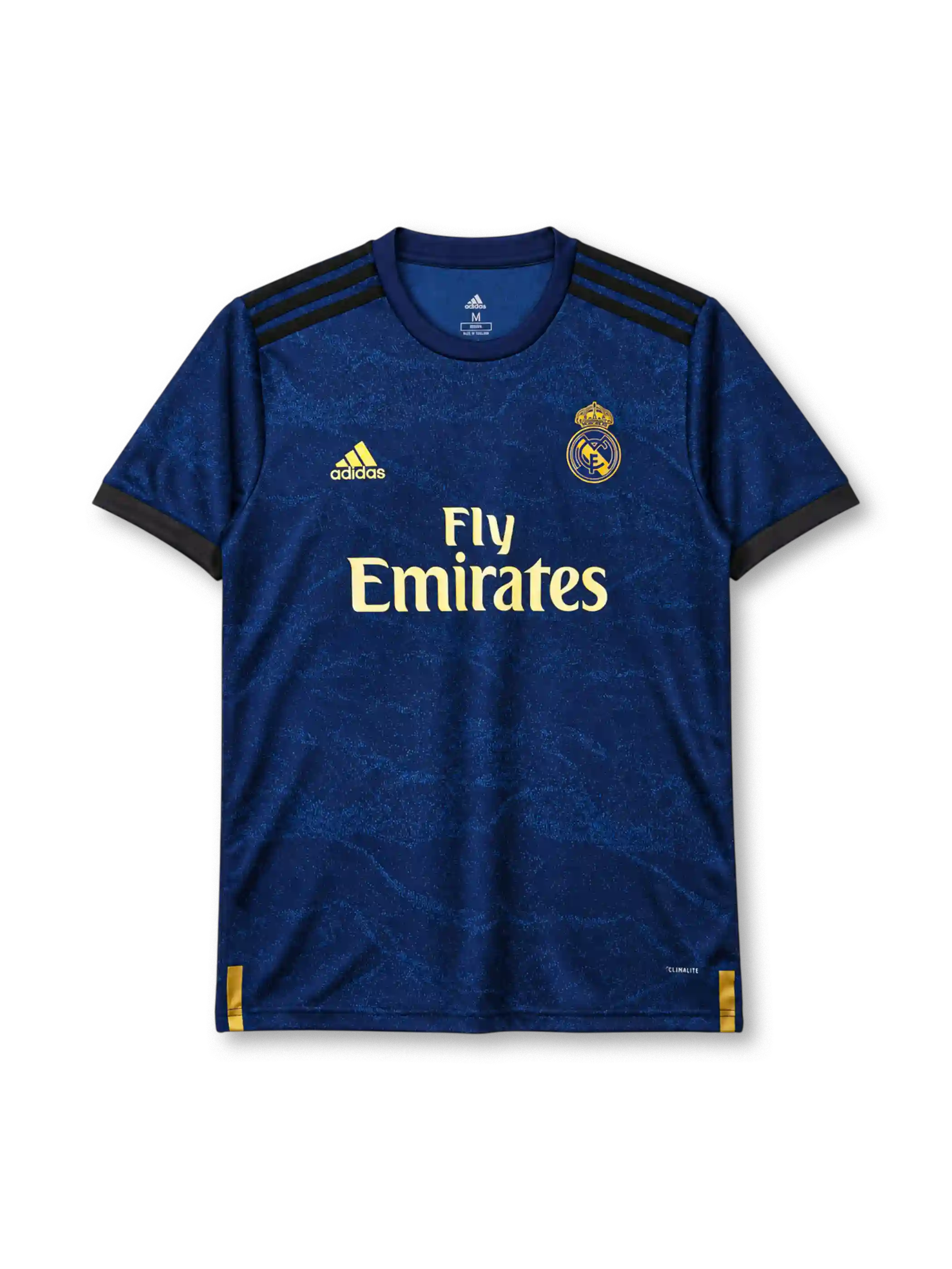 Real Madrid 2019-20 away jersey adidas front view navy jacquard pattern