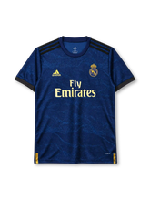 Real Madrid 2019-20 away jersey adidas front view navy jacquard pattern