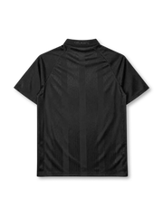 Chelsea 1998-99 blackout third jersey, front view, all-black tonal jacquard pattern, embossed club crest, embossed Autoglass sponsor logo