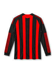 AC Milan 2008-09 long-sleeve home jersey in red and black stripes with bwin sponsor