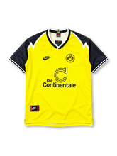 Borussia Dortmund 1995-96 home jersey in yellow with Die Continentale sponsor and zigzag shoulders