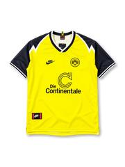 Borussia Dortmund 1995-96 home jersey in yellow with Die Continentale sponsor and zigzag shoulders