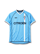Celta Vigo 2001-02 home jersey in sky blue with Citroen sponsor and central white stripe