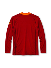 AS Roma 2001-02 long-sleeve home jersey in dark red with INA Assitalia sponsor and orange collar
