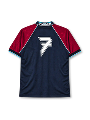 West Ham United 1999 home jersey in navy and claret with Iron Maiden branding