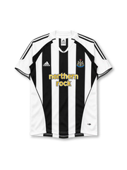 Newcastle United 2005-06 home jersey in black and white stripes with Northern Rock sponsor