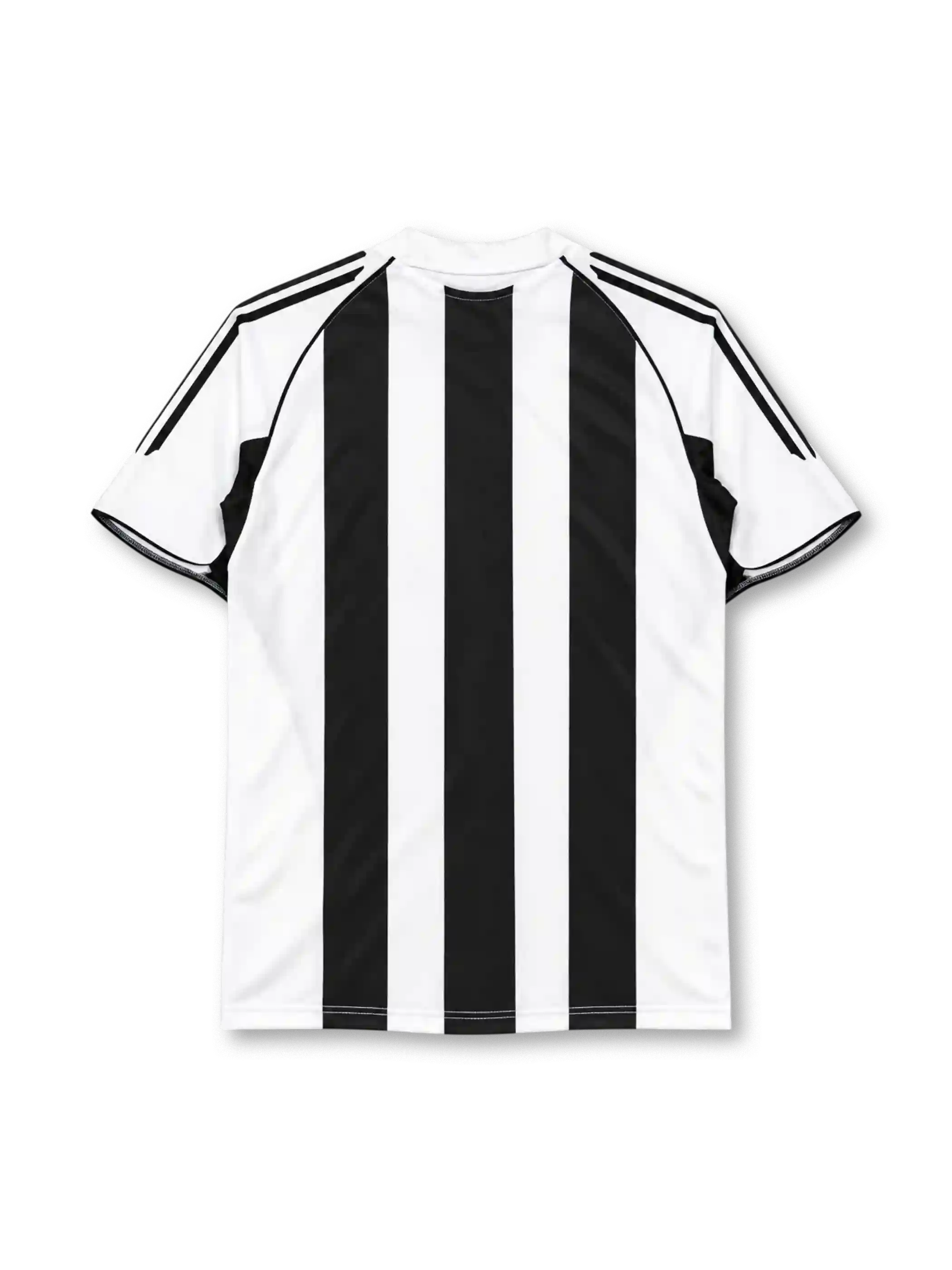 Newcastle United 2005-06 home jersey in black and white stripes with Northern Rock sponsor