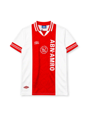 Ajax 1994-95 home jersey with red center stripe and ABN AMRO sponsor