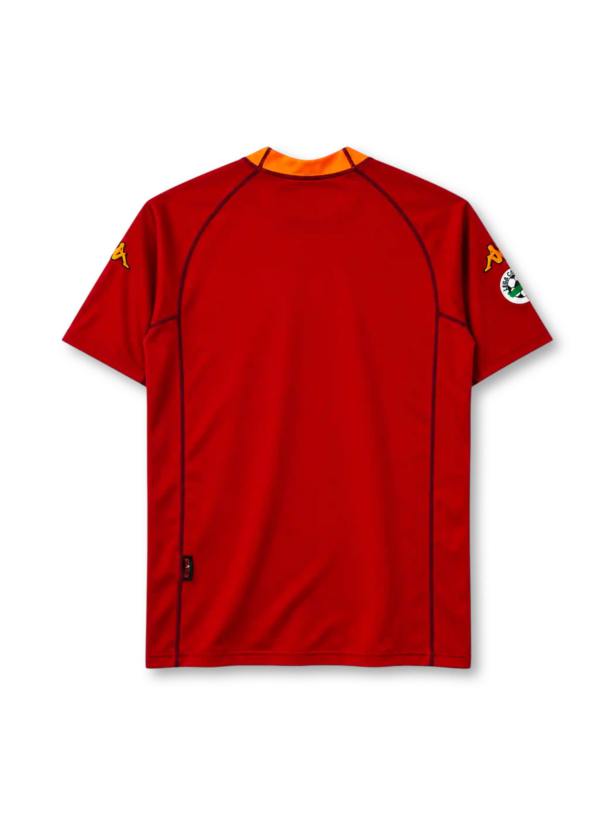 AS Roma 2001-02 home jersey in dark red with INA Assitalia sponsor and orange collar