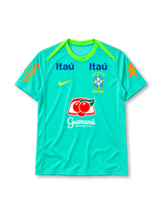 Brazil 2024 training jersey in teal green with CBF crest and multiple sponsor logos