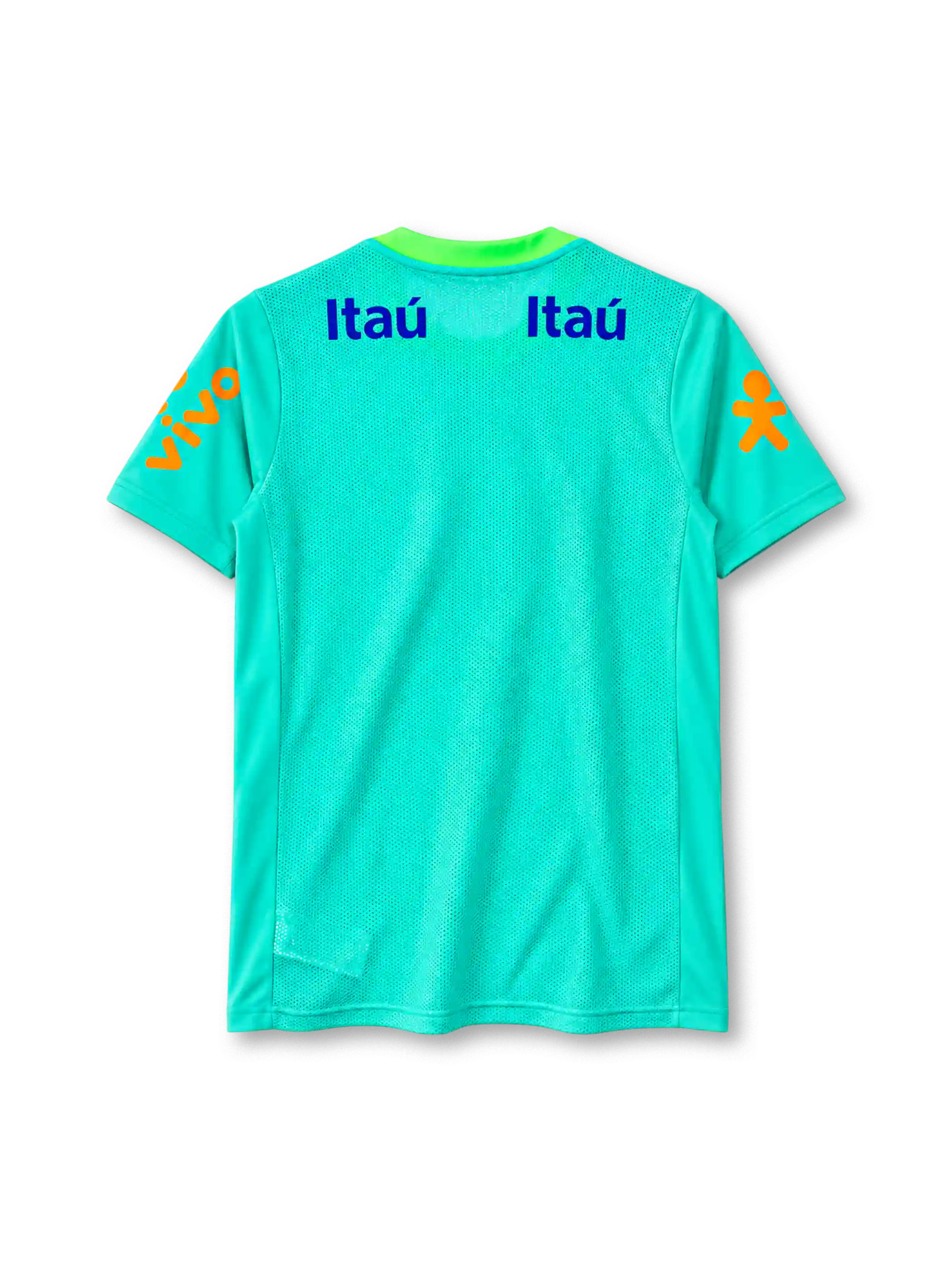 Brazil 2024 training jersey in teal green with CBF crest and multiple sponsor logos