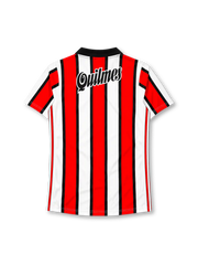 River Plate 1999-00 away jersey in red black and white stripes with Quilmes sponsor