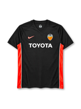 Valencia CF 2006-07 away jersey in black with Toyota sponsor and orange side panels