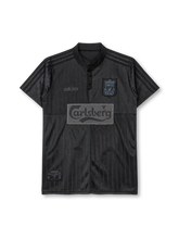 Liverpool 1995-96 special edition jersey in all black with tonal Carlsberg logo