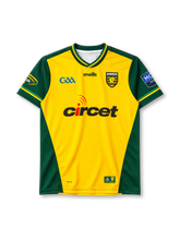 Donegal GAA home jersey in yellow and green with county crest and Circet sponsor