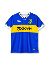 Tipperary GAA home jersey in blue with gold chest band and Clover sponsor