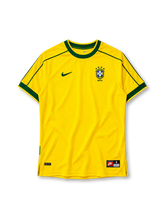 Brazil 1998 home jersey in yellow with green trim and CBF crest