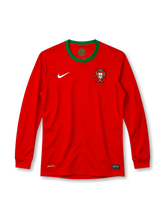 Portugal 2012 red Nike home long sleeve jersey with green collar