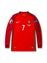 Portugal 2016 Euro Final Home Long Sleeve Shirt #7 Ronaldo