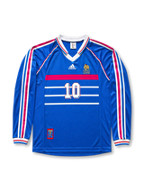 France 1998 World Cup Home Long Sleeve Shirt #10 Zidane