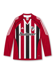 River Plate 2005 away Gallardo #10 jersey with red sleeves, black white red front stripes, Budweiser sponsor, and GALLARDO 10 back print