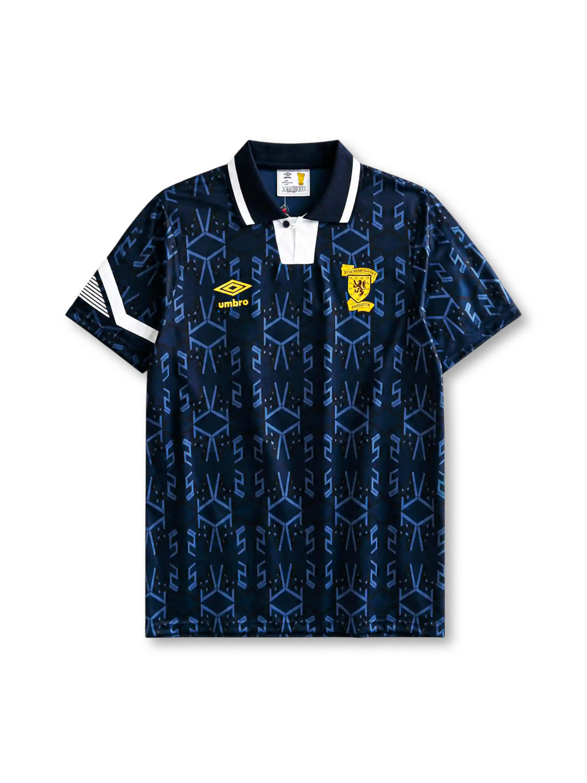 Scotland 1992-93 home jersey with geometric monogram pattern