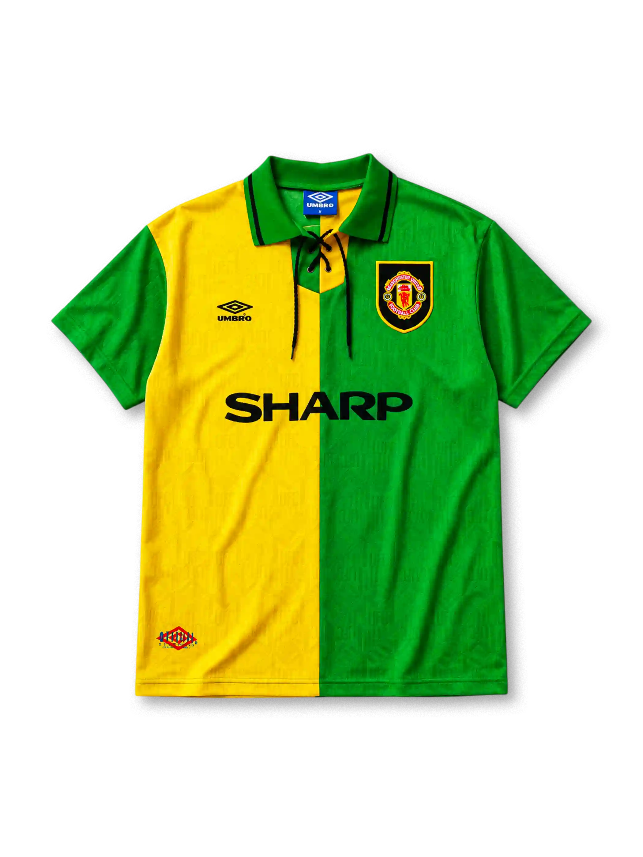 Manchester United 1992-94 third jersey in green and gold