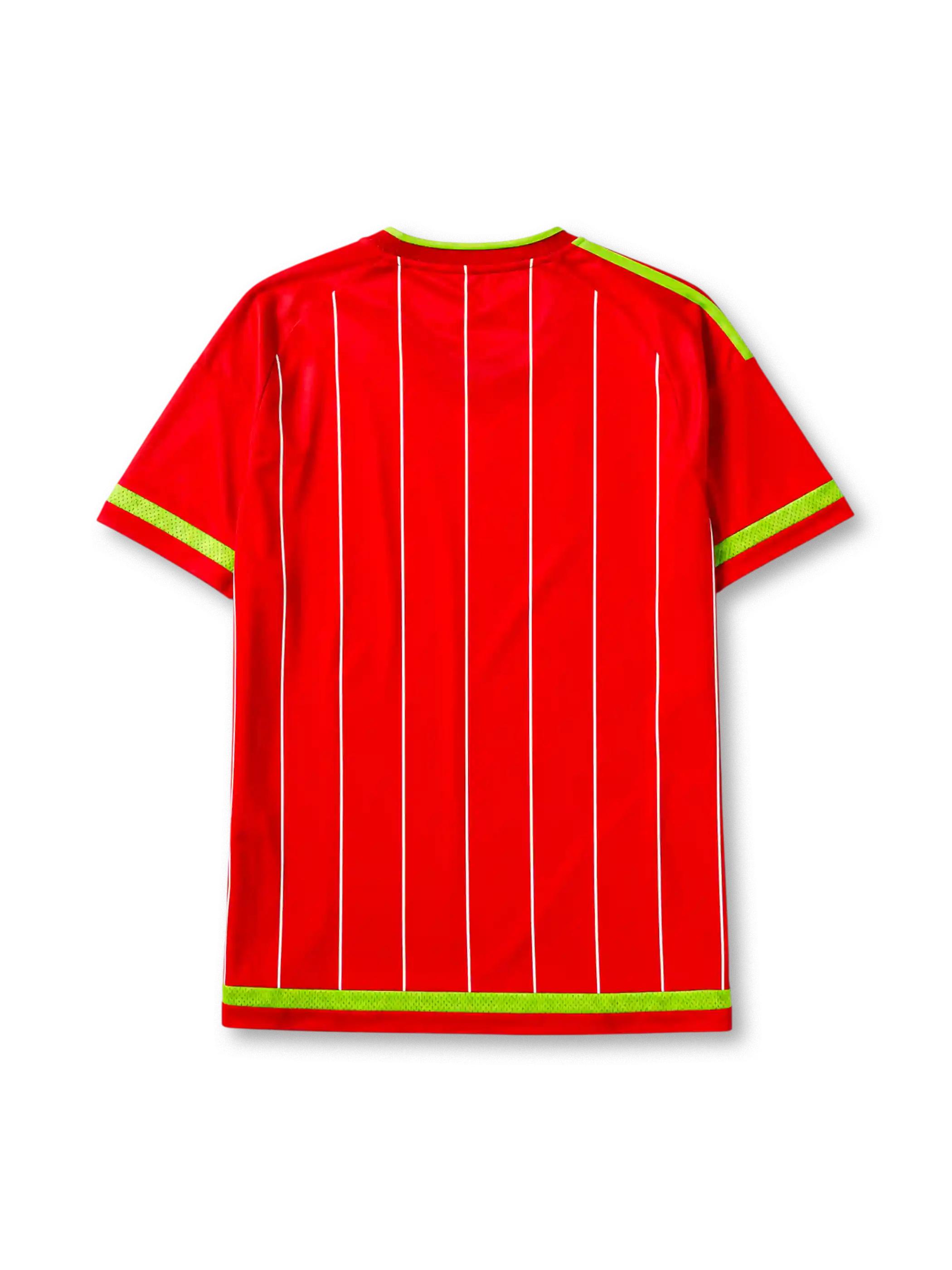 Wales 2015-16 home jersey in red with white pinstripes
