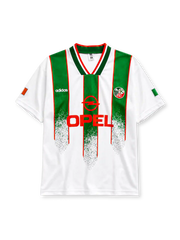Republic of Ireland 1994 away jersey in white with green stripes
