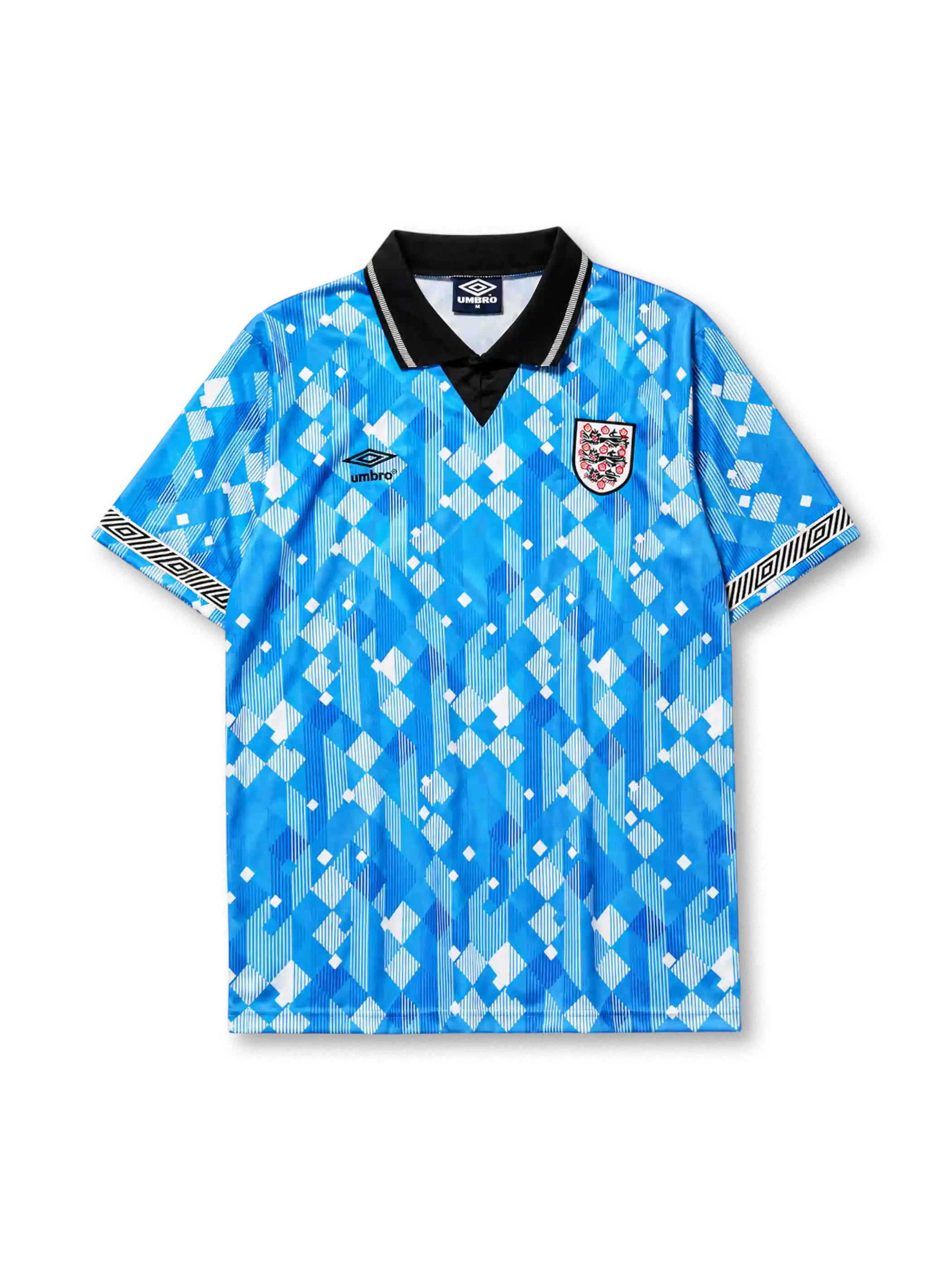 England 1990 third football shirt by Umbro with diamond pattern and Three Lions crest