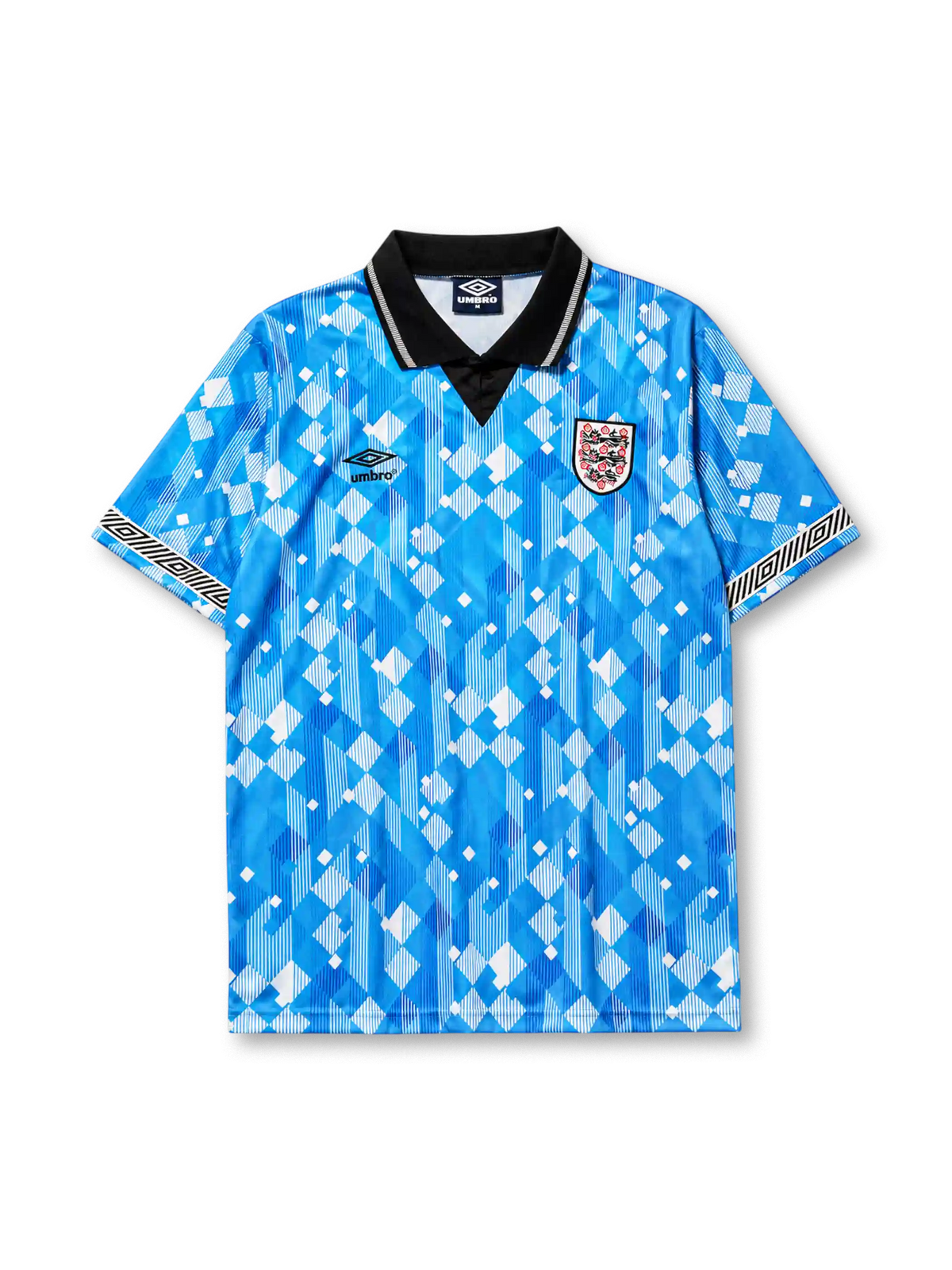 England 1990 third football shirt by Umbro with diamond pattern and Three Lions crest