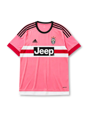 Juventus 2015/16 away football shirt by Adidas in pink with Jeep sponsor logo