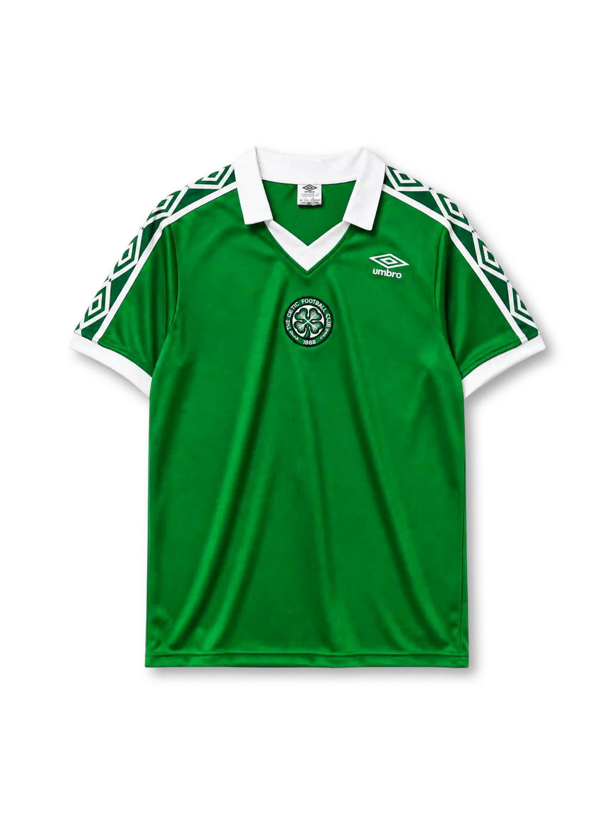 Celtic 1980 home football shirt by Umbro with diamond shoulder taping and club crest
