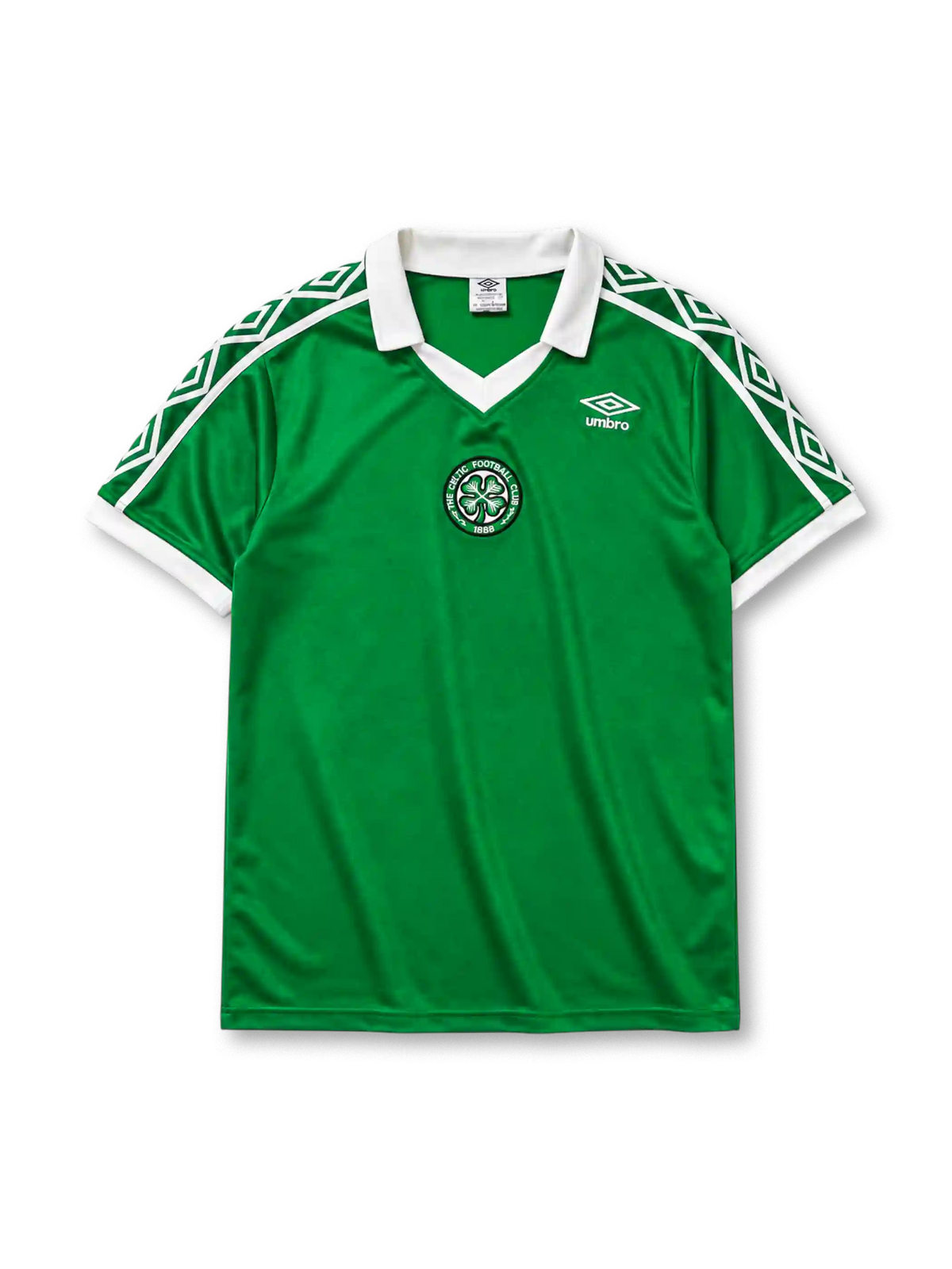 Celtic 1980 home football shirt by Umbro with diamond shoulder taping and club crest
