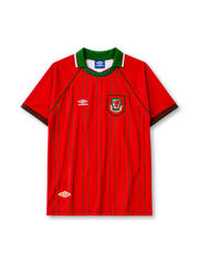 Wales 1994/96 home football shirt by Umbro with green pinstripes and FAW dragon crest