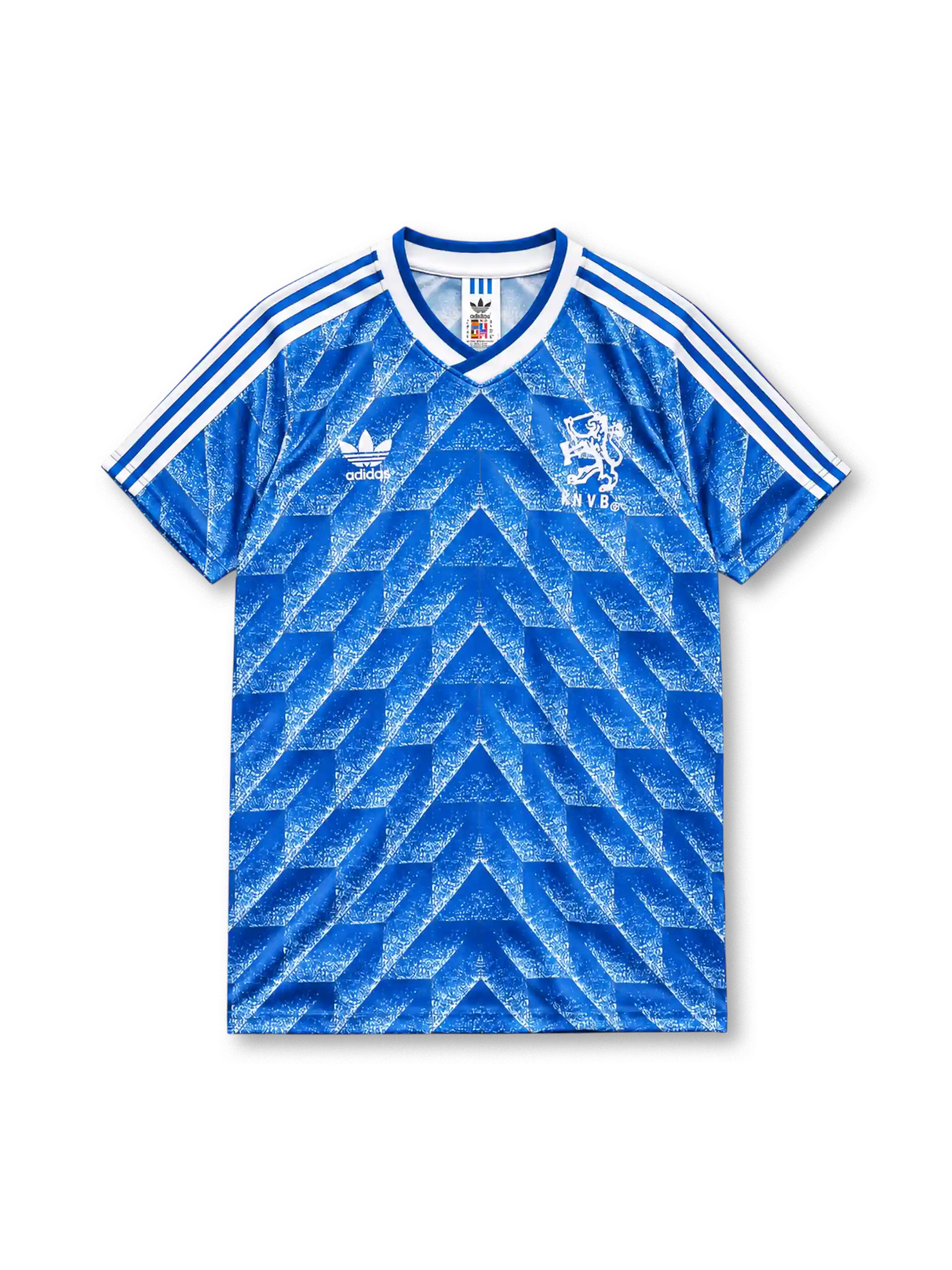 Netherlands 1988 away football shirt by Adidas with chevron print and KNVB crest
