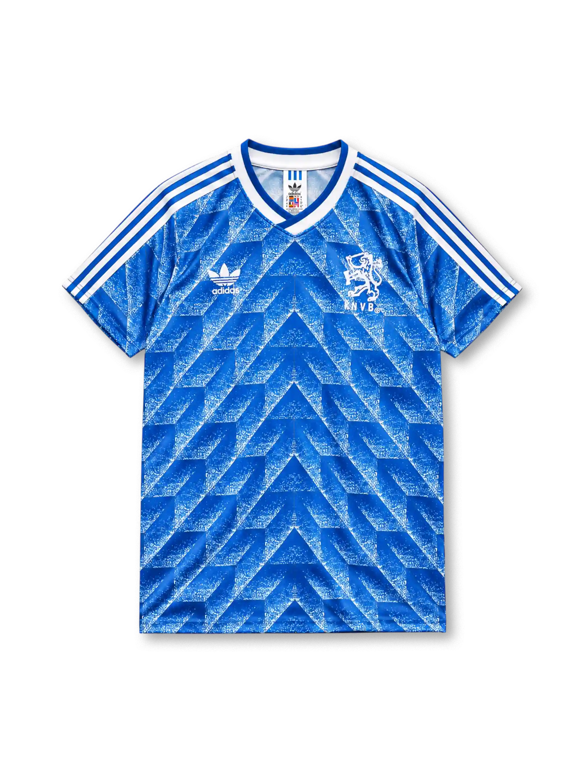 Netherlands 1988 away football shirt by Adidas with chevron print and KNVB crest