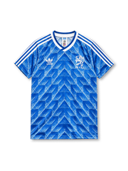 Netherlands 1988 away football shirt by Adidas with chevron print and KNVB crest