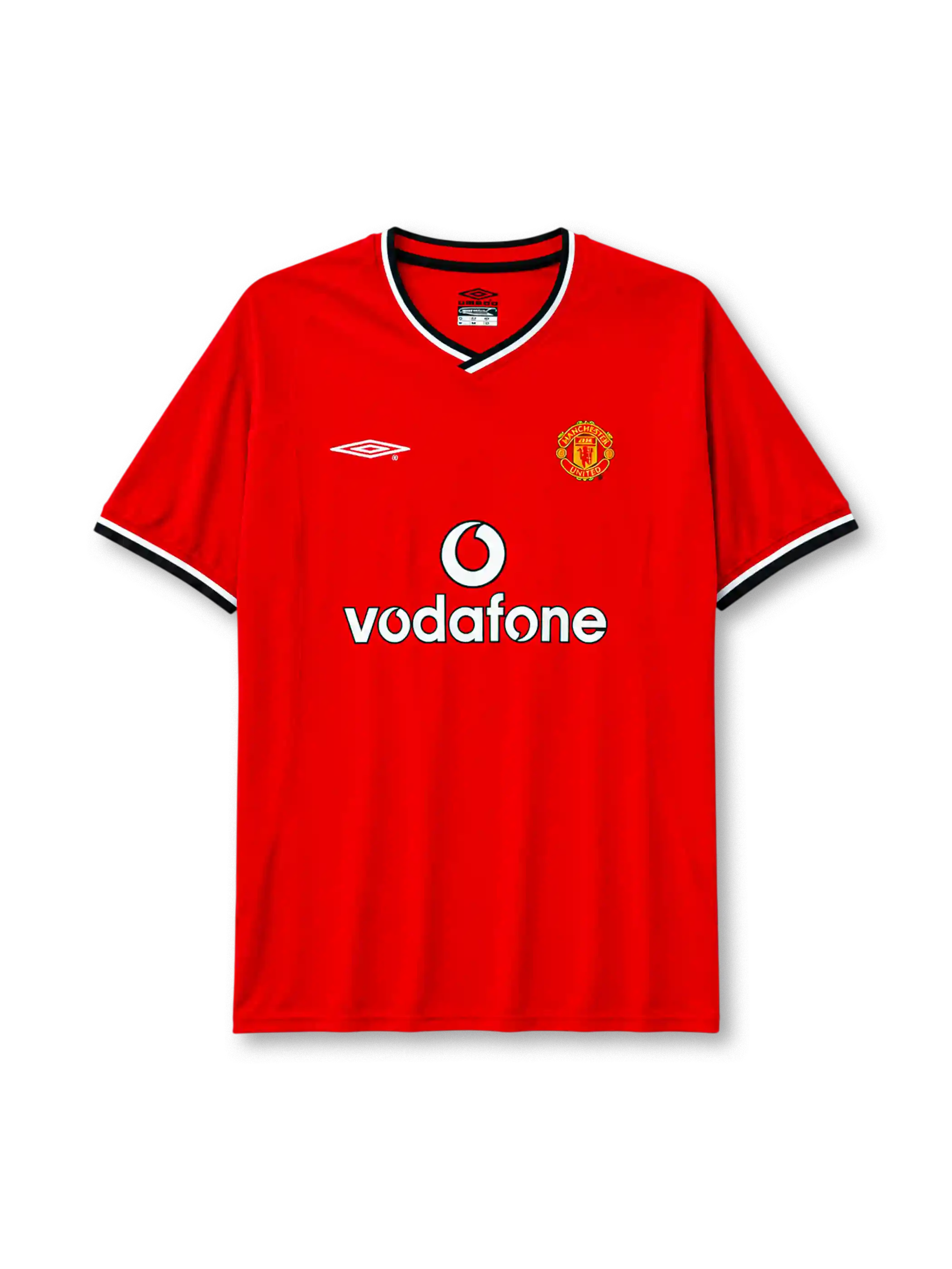 Manchester United 2000/02 home football shirt by Umbro with Vodafone sponsor logo