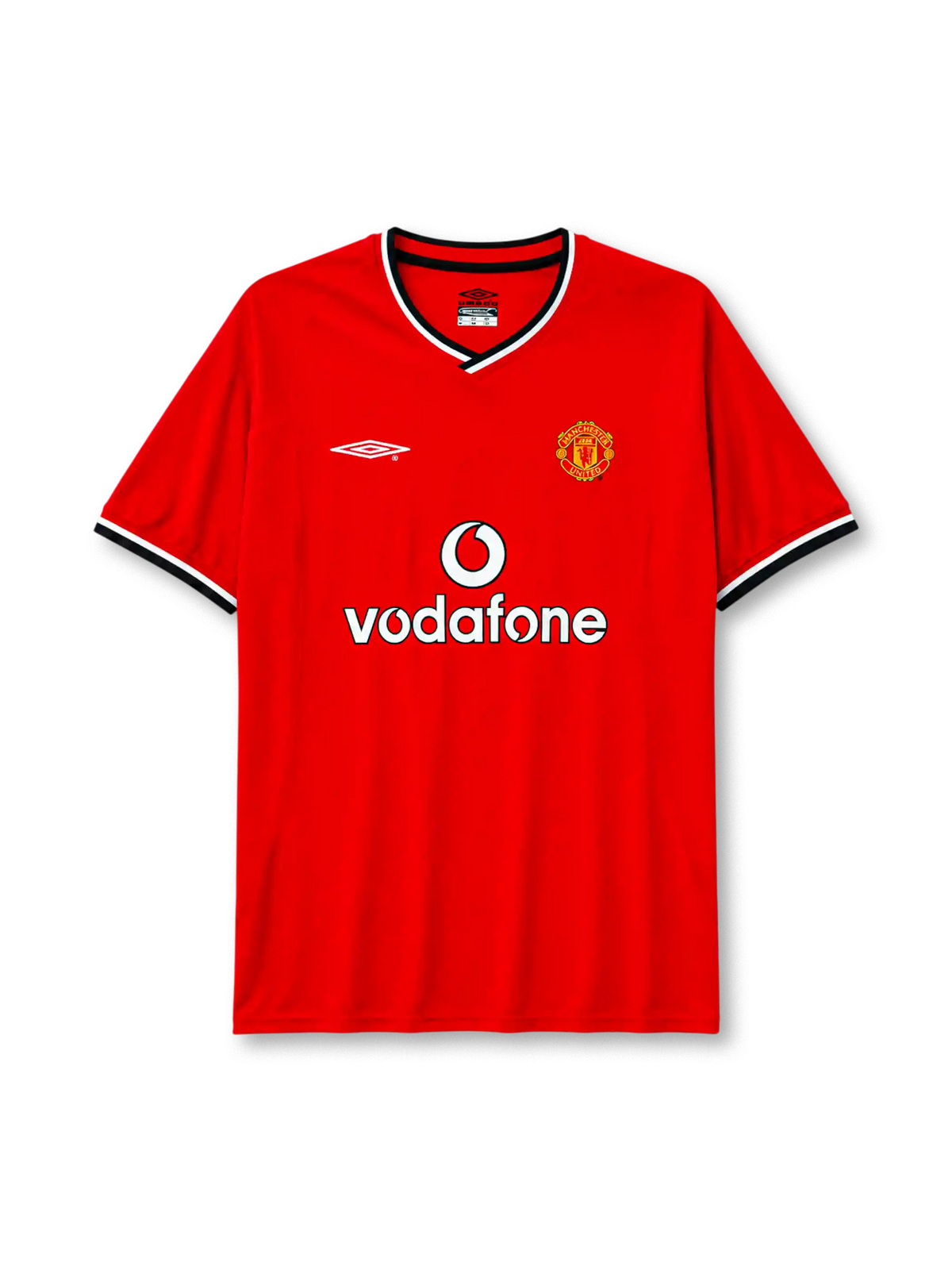 Manchester United 2000/02 home football shirt by Umbro with Vodafone sponsor logo