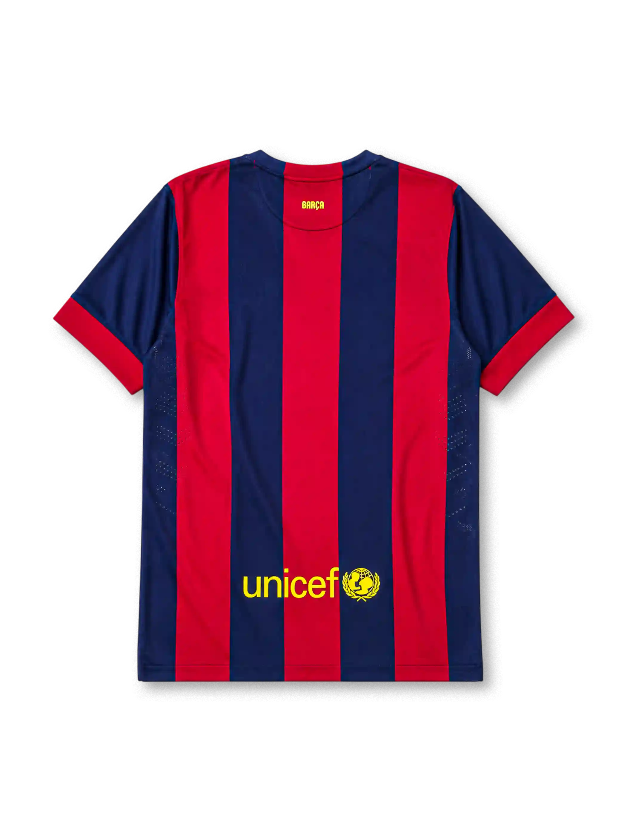 Barcelona 2014/15 home football shirt by Nike with Qatar Airways sponsor logo and FCB crest