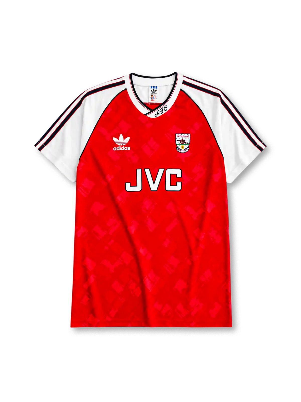 Arsenal 1990/92 home football shirt by Adidas with JVC sponsor logo and cannon crest