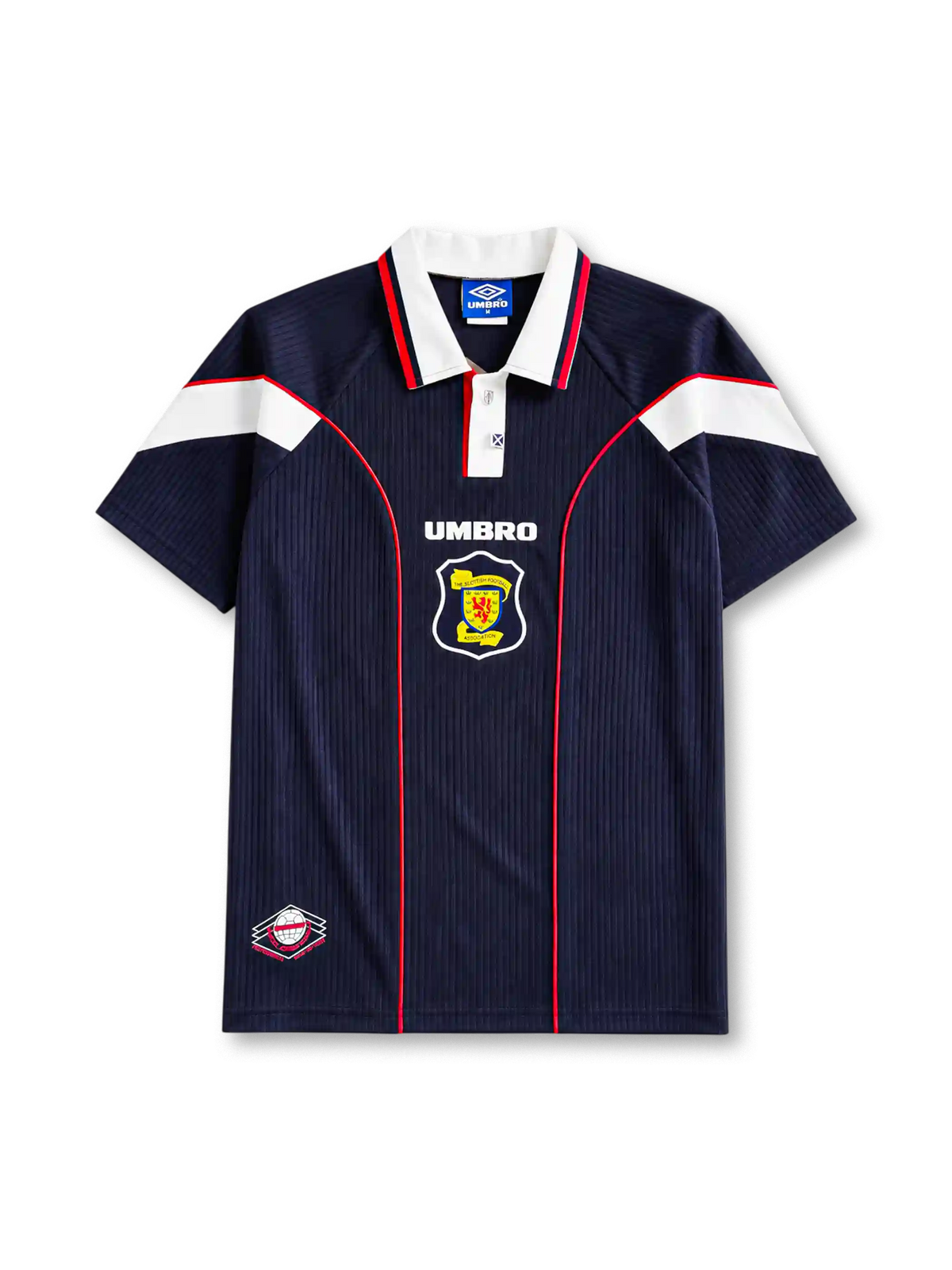 Scotland 1996/98 home football shirt by Umbro with ribbed texture and SFA crest