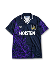 Tottenham Hotspur 1994/95 away football shirt by Umbro with purple print and Holsten sponsor logo