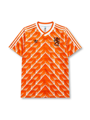 Netherlands 1988 home football shirt by Adidas with chevron print and KNVB crest
