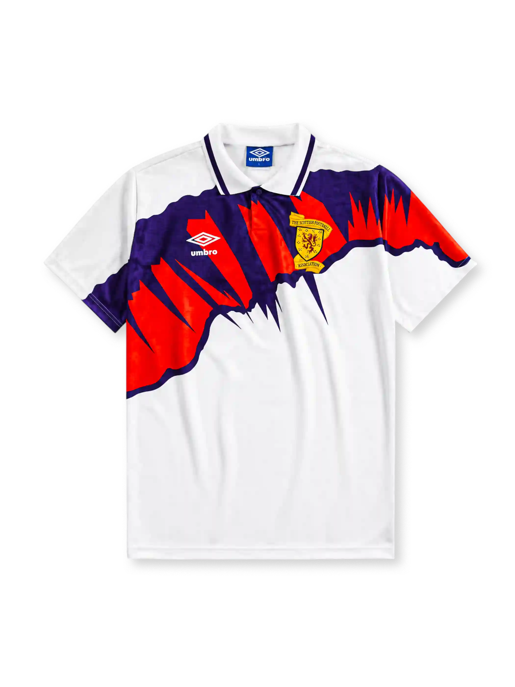 Wales 1991/93 away football shirt by Umbro with lightning graphic design
