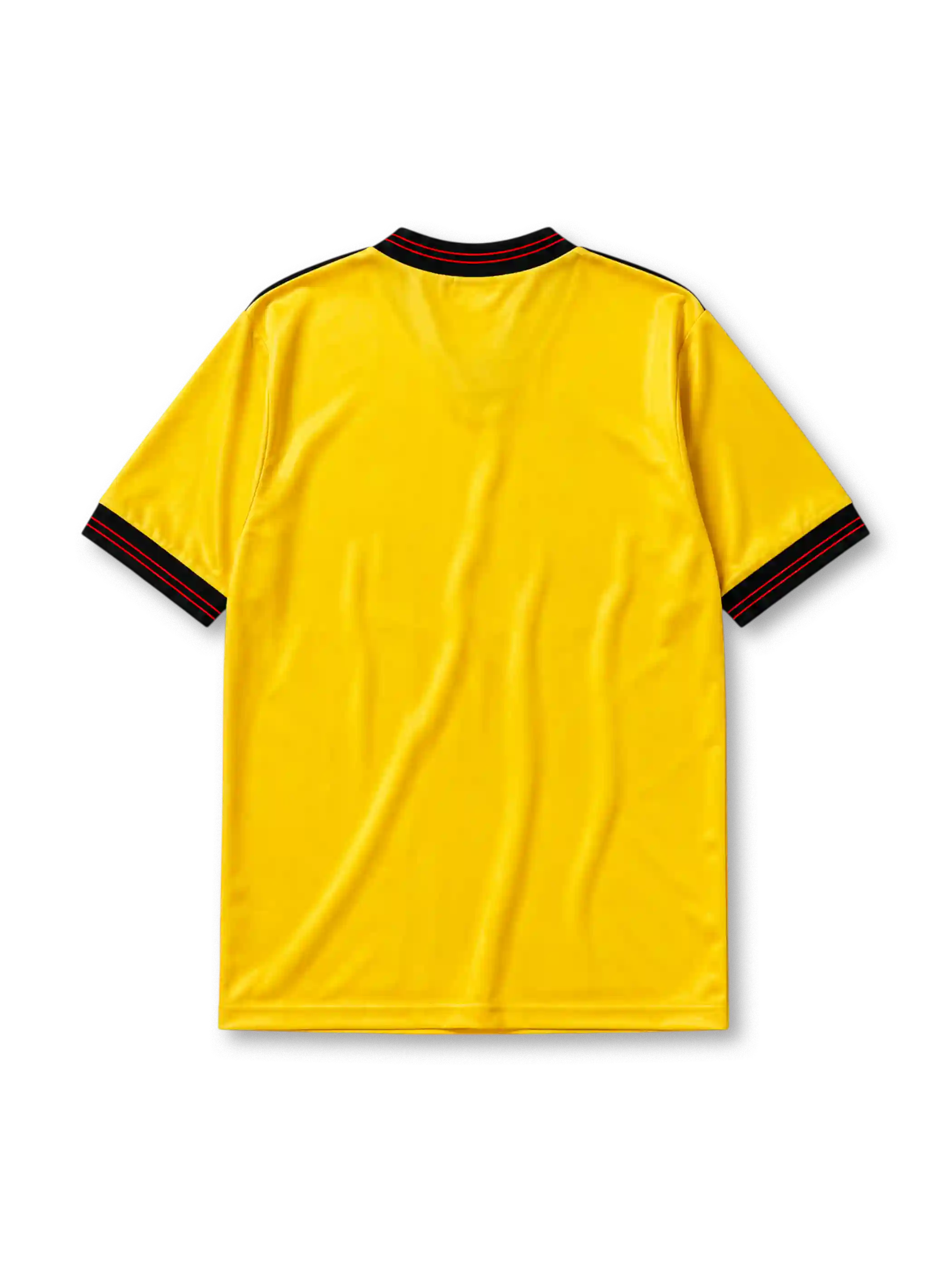 Arsenal 1983/86 away football shirt by Umbro in yellow and black stripes with cannon crest