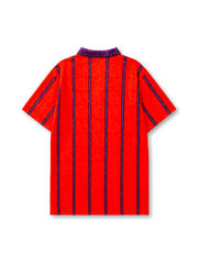 Scotland 1994 away football shirt by Umbro with orange and purple pinstripes and SFA crest