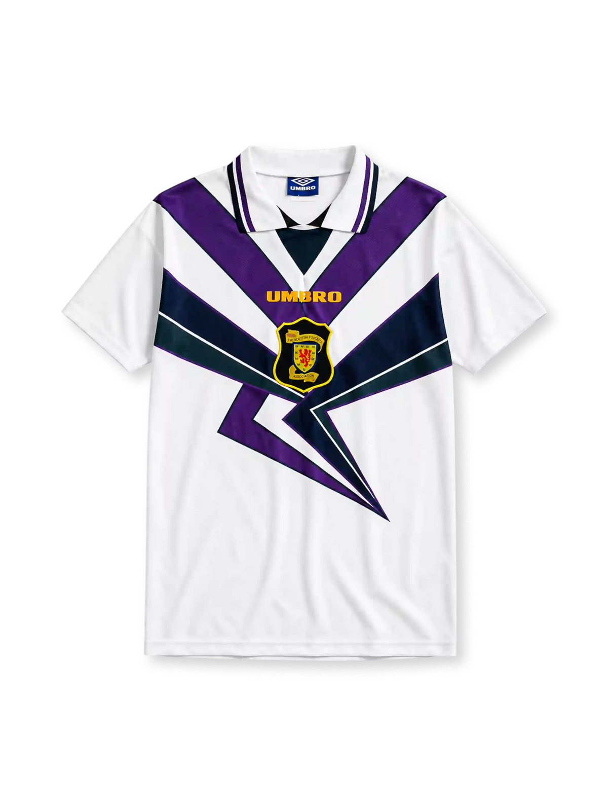 Scotland 1994/96 away football shirt by Umbro with lightning bolt graphic and SFA crest