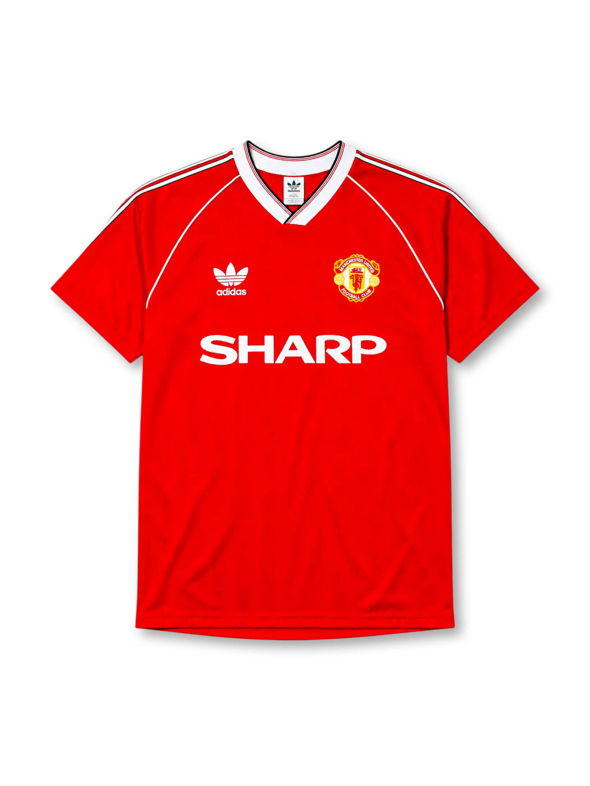 Manchester United 1988/90 home football shirt by Adidas with Sharp sponsor logo